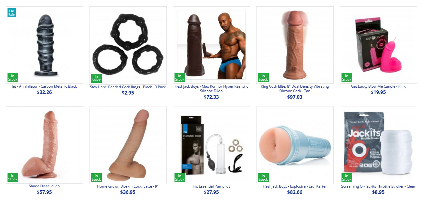 Gay Sex Toys, Dildos, Butt Plugs, Cock Rings, Vibators, Fucking Machines, Anal Beads, Pumps, Leather, Masturbators, Harnesses, Penis Enlargers, Penis Sheaths,