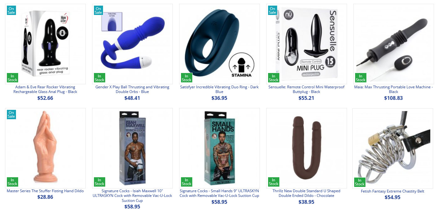 Gay Sex Toys, Dildos, Butt Plugs, Cock Rings, Vibators, Fucking Machines, Anal Beads, Pumps, Leather, Masturbators, Harnesses, Penis Enlargers, Penis Sheaths,