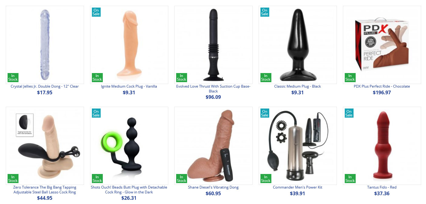 Gay Sex Toys, Dildos, Butt Plugs, Cock Rings, Vibators, Fucking Machines, Anal Beads, Pumps, Leather, Masturbators, Harnesses, Penis Enlargers, Penis Sheaths,