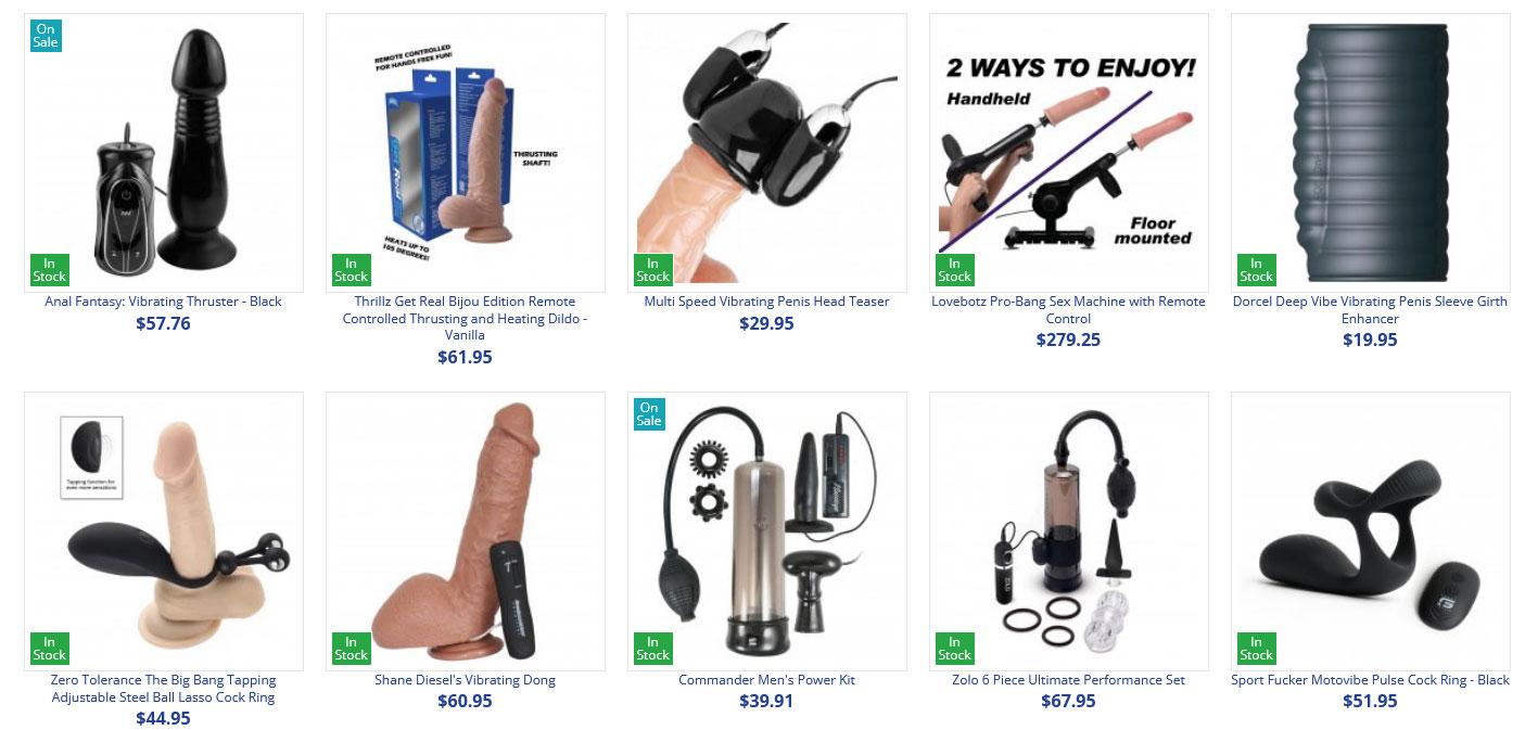 Gay Sex Toys, Dildos, Butt Plugs, Cock Rings, Vibators, Fucking Machines, Anal Beads, Pumps, Leather, Masturbators, Harnesses, Penis Enlargers, Penis Sheaths,