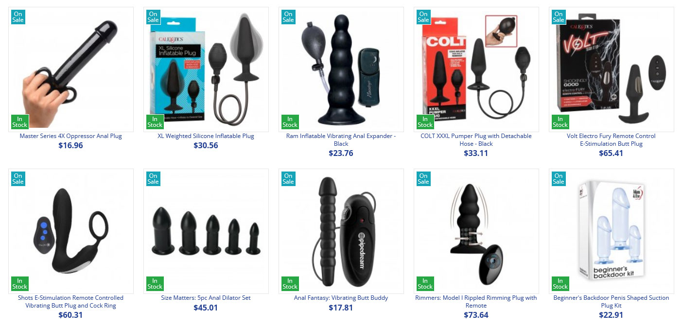 Dildos, Butt Plugs, Pumps, Cockrings, Anal Toys, Harnesses, Fucking Machines, Vibators, Prostate Toys, Penis Pumps ^ More